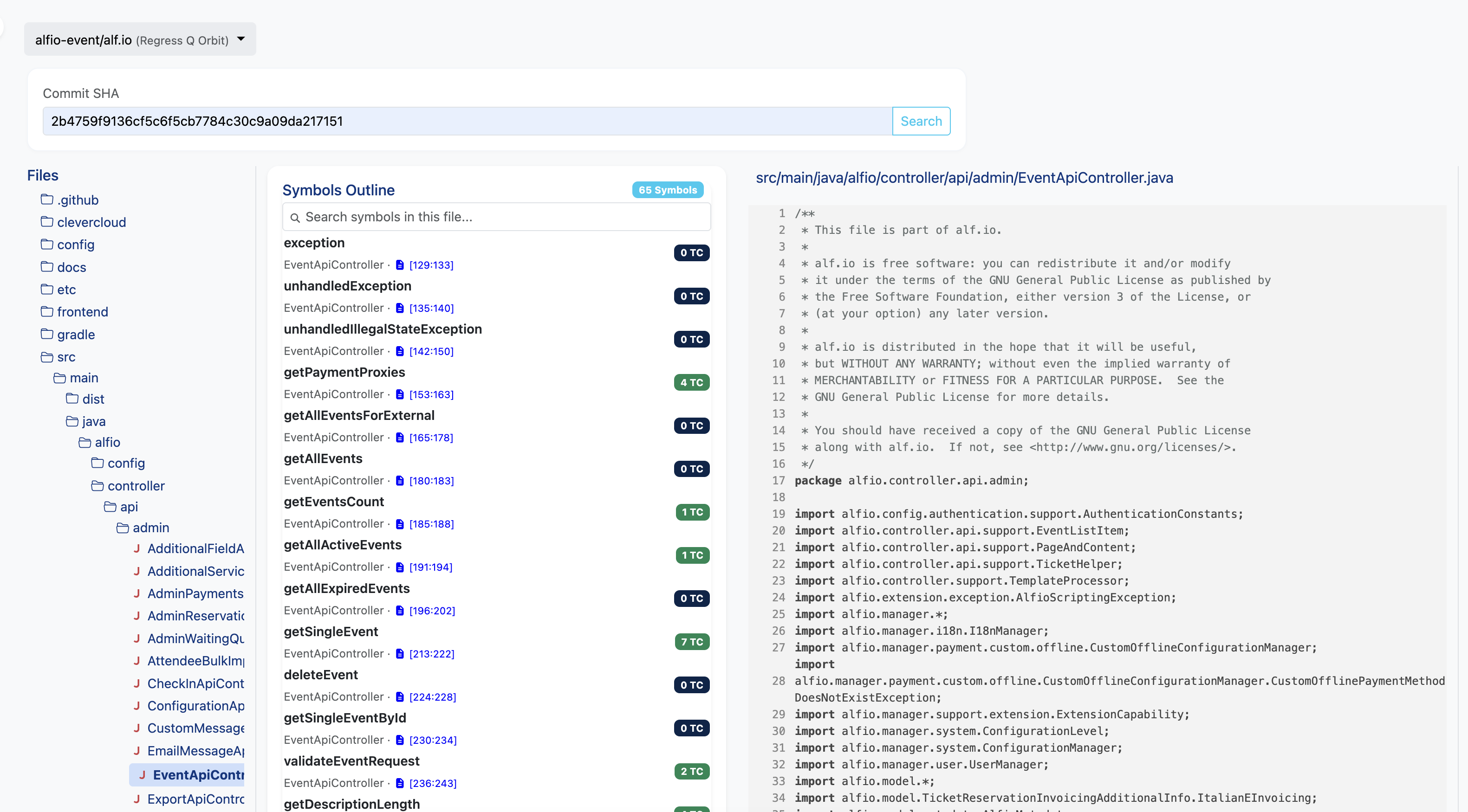 Source & Symbol Explorer